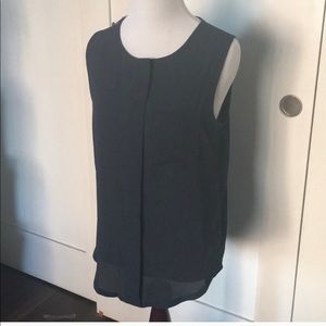NWOT LOFT dark blue sleeveless blouse.